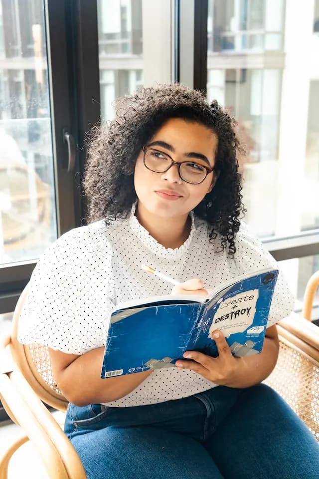 Lady Student thinking about US visa interview